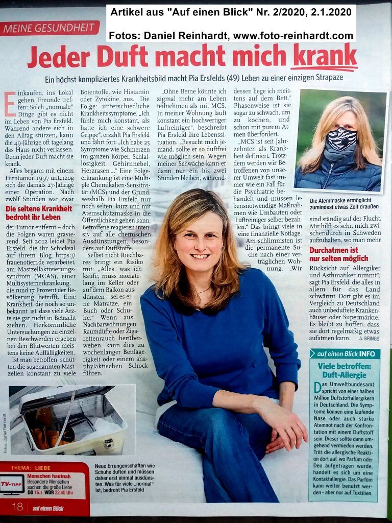 MCS, Multiple Chemical Sensitivity, Leben mit MCS, Chemikaliensensitivität, Umwelterkrankung, umweltkrank, Interview, Pia Ersfeld, Frau E. notiert