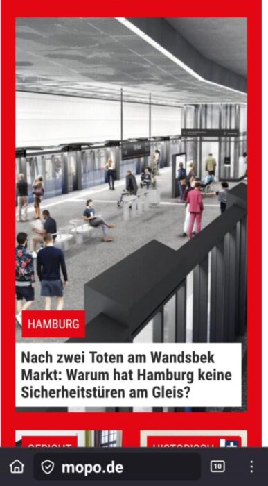 Hamburger Morgenpost fragt am 1.2.2026 nach Mord an junger Iranerin in Hamburg Wandsbek, warum es keine Sicherheitstüren gibt.